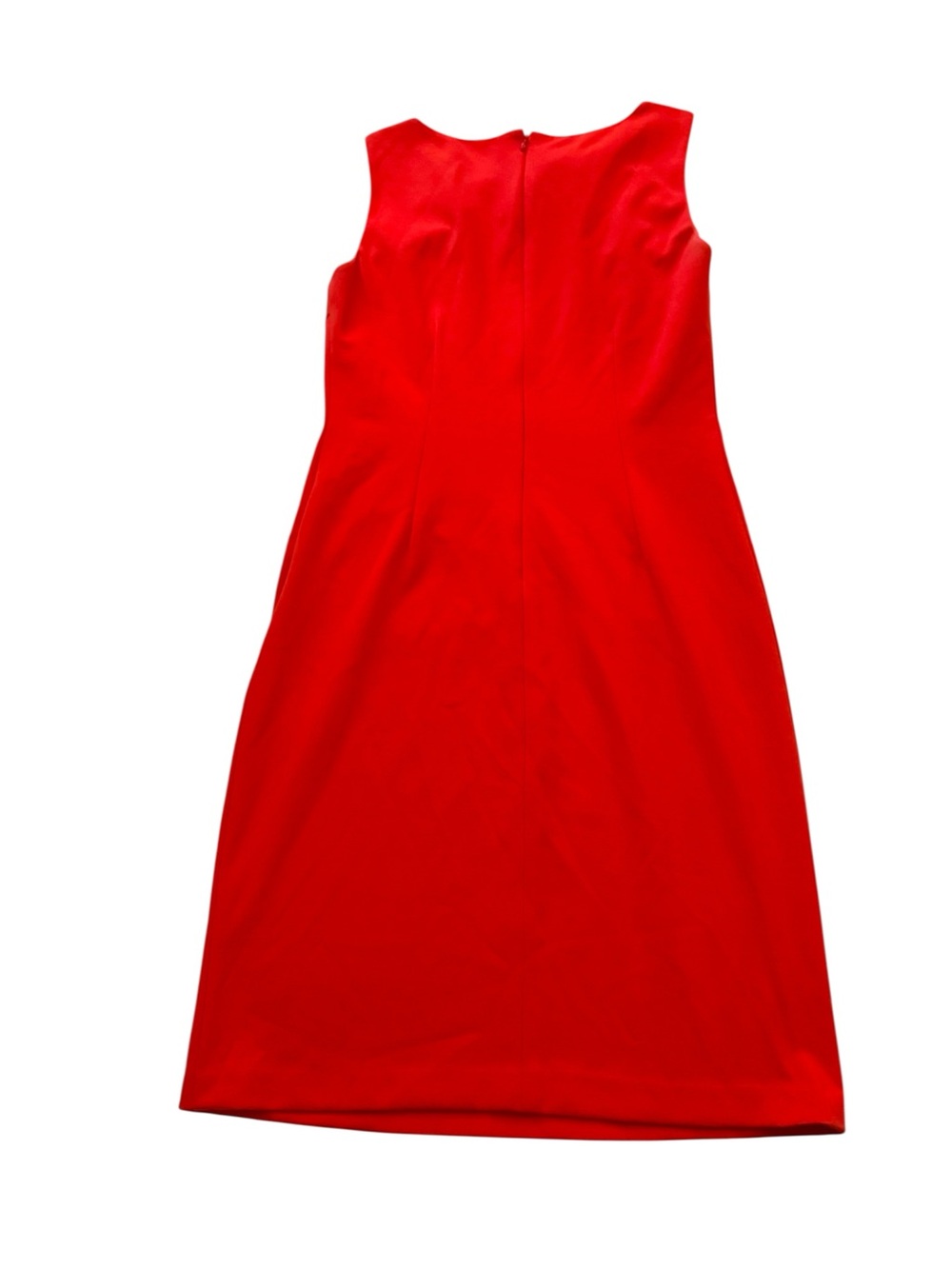 Ivanka Trump Size 8 Orange Sheath Dress Ruched Zip Detail Dopamine Dressing - Picture 5 of 6